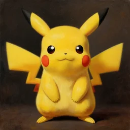 portrait of Pikachu in the style of Caravaggio, detailed oil painting