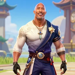 Dwayne Johnson as a Genshin Impact character