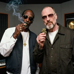 snoop dogg smoking weed with walter white in the studio