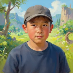 portrait painting ofa 4 6 - year - old middle - aged, robust, simple and honest ， wearing a cap, like tony leung chiu - wai by wenjun lin, irakli nadar, bright colors, octopath traveler, wenjun lin, unreal engine 5 highly rendered, global illumination, radiant light, detailed and intricate environment