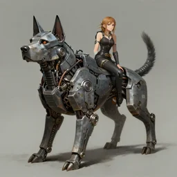 cyberdog panzerwolf from steel with cyber parts by ian pesty and alena aenami, matte painting, concept art, washed colors,