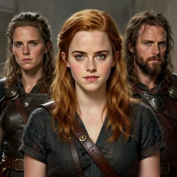 a portrait of emma watson and emma stone as a barbarian, detailed, centered, digital painting, artstation, concept art, donato giancola, joseph christian leyendecker, wlop, boris vallejo, breathtaking, 8 k resolution, extremely detailed, beautiful, establishing shot, artistic, hyperrealistic, beautiful face, octane render