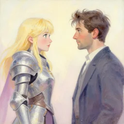 side profile painted portrait by ruan jia and wenjun lin, imogen poots as space paladin, gloomhaven, pastel colors, by greg manchess, peter mohrbacher, greg rutkowski, jesper ejsing