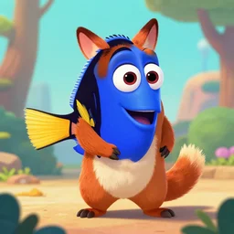 fan art of Dory from Finding Nemo as a Zootopia mammal