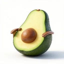 An armchair that looks like an avocado, 3d render, white background