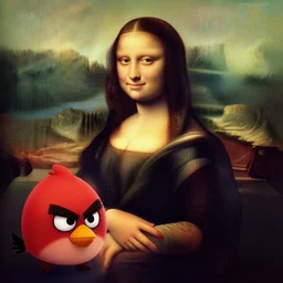 the mona lisa but with angry birds