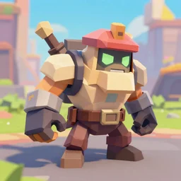 low poly junkrat from overwatch at the level king's row