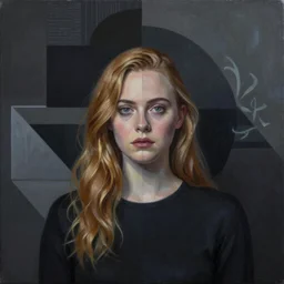 Elle Fanning at a seance picture by Sachin Teng, asymmetrical, dark vibes, Realistic Painting , Organic painting, Matte Painting, geometric shapes, hard edges, graffiti, street art:2 by Sachin Teng:4