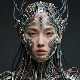 woman _ integrating _ with _ technology _ full _ face _ detailed _ intricate _ ornate _ cables _ connected _ to _ head _ luxurious _ detailed _ abundent _ wiring _ and _ implants _ sci - fi _ - n _ 9 _ - i _ - s _ 2 6 1 9 1 4 2 2 6