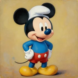 mickey mouse as smurf, oil on canvas, artstation trending