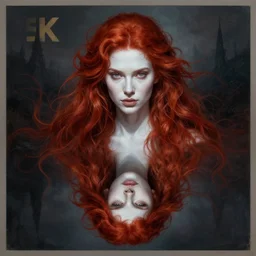 witcher girl, fine art, awesome, award winning, hyperrealistic symmetrical hyperdetailed dark fantasy landscape, fantasy magic, sensual white skin beauty beauty red long hair windy intricate, elegant, sharp focus, cinematic lighting, highly detailed, digital painting, concept art, art by wlop and artgerm and greg rutkowski, masterpiece, trending on artstation, 8 k