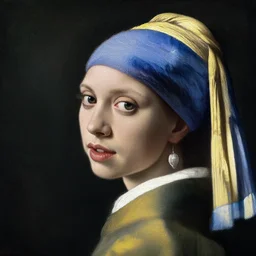 portrait of scarlett johansson, oil painting by johannes vermeer, 1 7 th century, art, close up, oil on canvas, wet - on - wet technique, realistic, expressive emotions, intricate textures, illusionistic detail
