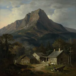 the cinematic view of the alien mountain - foot harborage by frederic edwin church