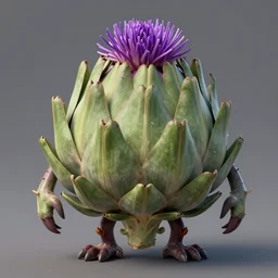 A humanoid thistle monster, highly detailed, digital art, sharp focus, trending on art station, artichoke, anime art style