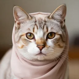 beautiful cat!!! wearing hijab!!!, brown eyes, beautiful, portrait, focused