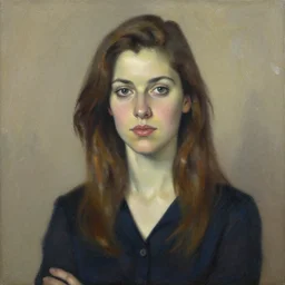 portrait of a woman in the style of michael hussar
