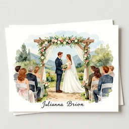 wedding ceremony congrats post cards art by julianna brion