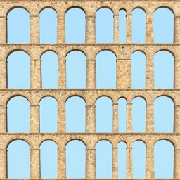 a seamless pattern of aqueducts
