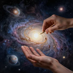 universe - hands crafting the milky way, cosmic art, sci fi, nebula, solar system, intricate, elegant, highly detailed hand, wide angle, digital painting, artstation, concept art, sharp focus, illustration, art by artgerm, bob eggleton, stephen hickman, richard corben, wayne barlowe, greg rutkowski, alphonse mucha,