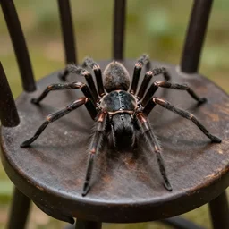 spider sitting in a chair made for spiders