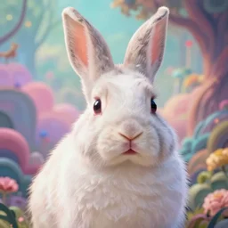 cute rabbit portrait, colorful background, fantasy art, concept, art, computer art, high detail, 4 k