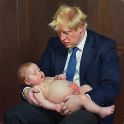 boris johnson in a womb, by peter doig