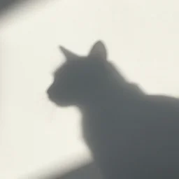 Shadow of a cat on a white wall