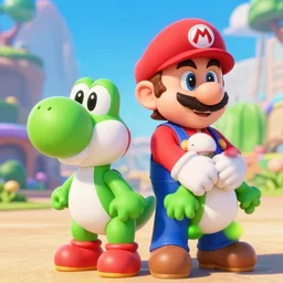 film still of mario and yoshi in the new sci - fi movie, 8 k