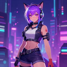 Digital artwork synthwave themed protogen OC furaffinity