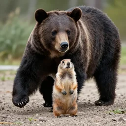 a bear crossed with a prairie dog, award winning photograph
