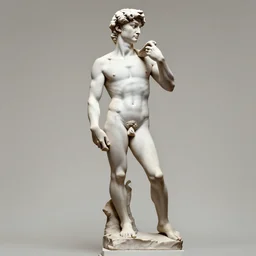 3 d render of sculpture of david walking made by michelangelo