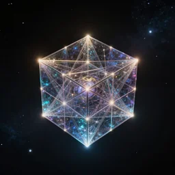 metatron cube floating in the distant void of space
