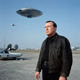 Stanley Kubrick filming an alien invasion, jets chasing UFOs