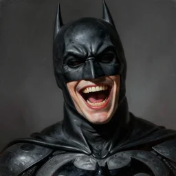 the batman who laughs, hyper detailed masterpiece, digital art painting, surrealisme aesthetic,
