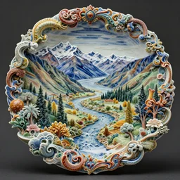 epic new zealand landscape made of porcelain : : dan mcpharlin daniel merrian : : ornate, dynamic, particulate, rich colors, intricate, elegant, highly detailed, centered, artstation, smooth, sharp focus, octane render, 3 d