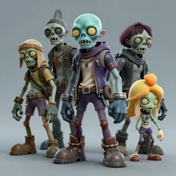 cyber zombies concept art for a video game, cartoon, ghibli, splatoon, unreal engine, octane render