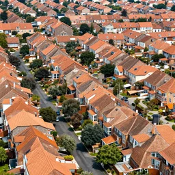 an infinite neighborhood of identical houses, 9 0 s camera, oversaturated color, neat pic