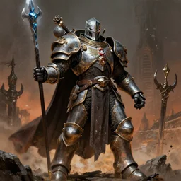 a heavily armoured death knight by thomas cole and wayne barlowe