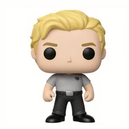 funko pop, white man with blonde hair, xqc, 3d character model, funko pop, white background
