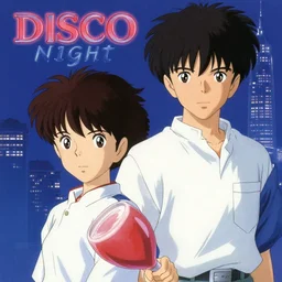 album cover of disco night by katsuhiro otomo and yoshitaka yamato amano miyazaki