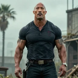 Dwayne Johnson in The Walking Dead 4K quality super realistic