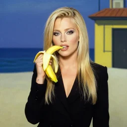 blondie singer with banana, edward hopper painting