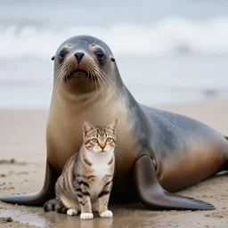 a sealion - cat - hybrid. animal photography,