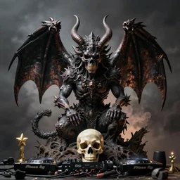 demon, dj, skull