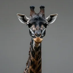 portrait human - giraffe hybrid, scaley black onyx skin