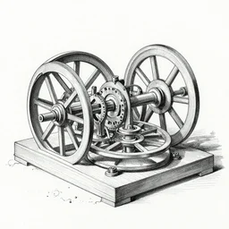 Drawing of the first mechanical computer by Leonardo da Vinci (1498)