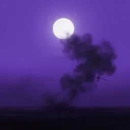 a dark matter wind and dust pieces of purple sky with a white sun falls to the ground, futurism