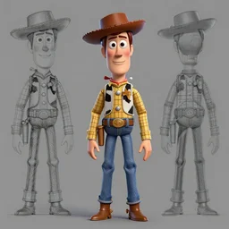 woody allen, 3D modeling character, Pixar concept art
