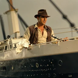 film still of Indiana Jones in Titanic 1997