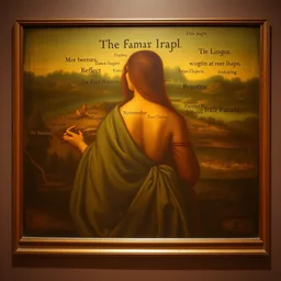 photo of the back of a painting. it is the most famous painting by da vinci.